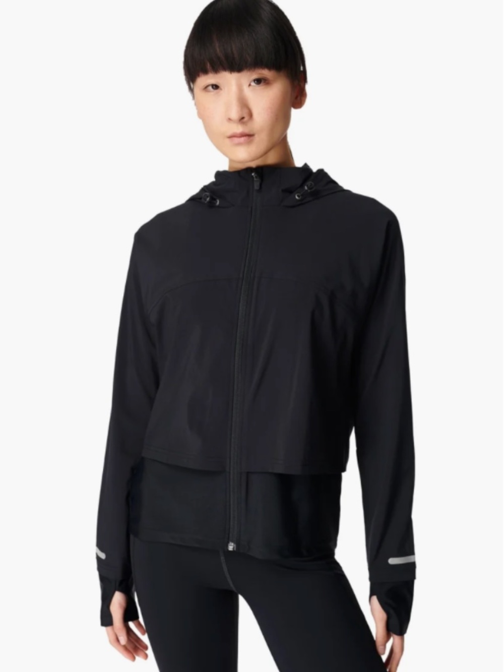 Sweaty Betty Fast Track Running Jacket Size XL Black Activewear Athletic (V)